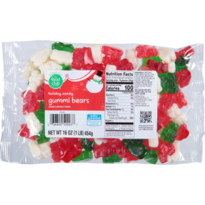 Food Club Gummi Bears Holiday Candy 16 oz