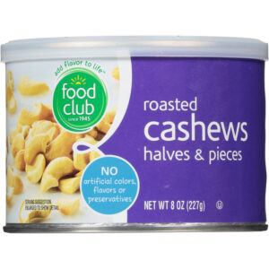 Food Club Halves & Pieces Roasted Cashews 8 oz