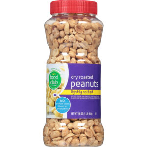 Food Club Lightly Salted Dry Roasted Peanuts 16 oz