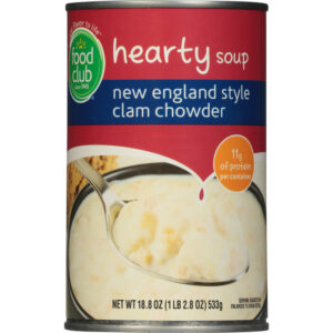 Food Club New England Style Clam Chowder Hearty Soup 18.8 oz