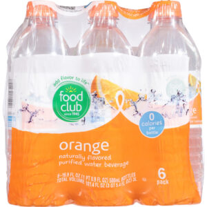 Food Club Purified Orange Water Beverage 6 ea
