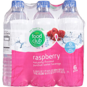 Food Club Purified Raspberry Water Beverage 6 ea