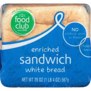 Food Club Sandwich Enriched White Bread 20 oz