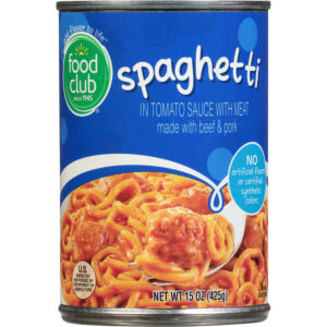 Food Club Spaghetti in Tomato Sauce with Meat 15 oz