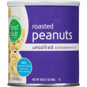 Food Club Unsalted Roasted Peanuts 16 oz