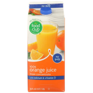 100% Orange No Pulp Juice From Concentrate With Calcium & Vitamin D