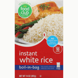 Food Club Boil-In-Bag Instant White Rice Bag 4 ea