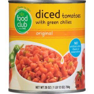Food Club Diced Original Tomatoes with Green Chilies 28 oz