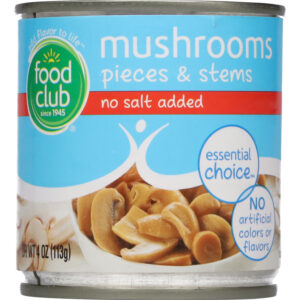 Food Club Essential Choice Pieces & Stems No Salt Added Mushrooms 4 oz