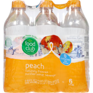 Food Club Peach Purified Water Beverage 6 ea