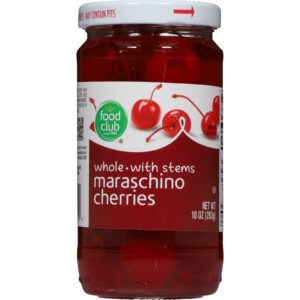 Food Club Whole Maraschino Cherries with Stems 10 oz