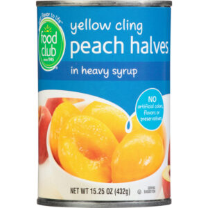 Food Club Yellow Cling Peach Halves in Heavy Syrup 15.25 oz