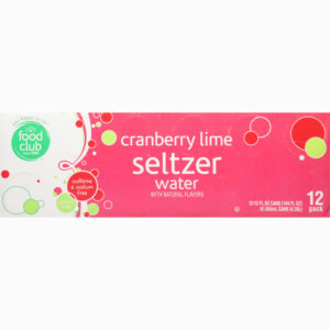 Food Club Cranberry Lime Seltzer Water Can 12 ea