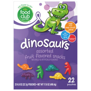 Food Club Dinosaurs Assorted Fruit Flavored Snacks 22 ea