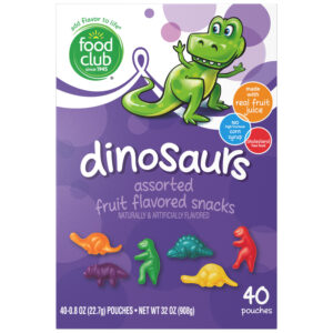 Food Club Dinosaurs Assorted Fruit Flavored Snacks 40 ea