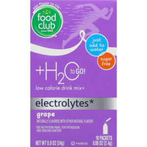 Food Club Electrolytes Low Calorie Grape Drink Mix 10 ea