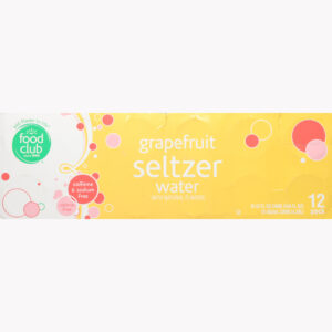 Food Club Grapefruit Seltzer Water Can 12 ea