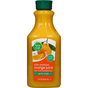 Food Club Grove Style 100% Premium Orange Juice with Pulp 52 fl oz