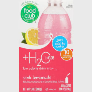 Food Club Low Calorie Pink Lemonade Drink Mix 10 ea