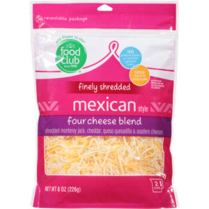 Food Club Mexican Style Four Cheese Blend Finely Shredded Cheese 8 oz