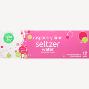 Food Club Raspberry Lime Seltzer Water Can 12 ea
