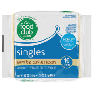 Food Club Singles White American Cheese Slices 16 ea