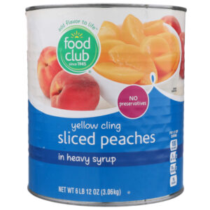 Food Club Sliced Yellow Cling Peaches in Heavy Syrup 108 oz