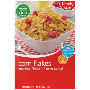 Food Club Toasted Corn Flakes Cereal Family Size 24 oz
