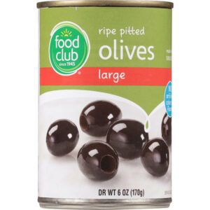 Food Club Ripe Pitted Olives Large 6 oz