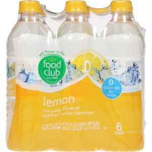 Food Club Lemon Purified Water Beverage 6 ea